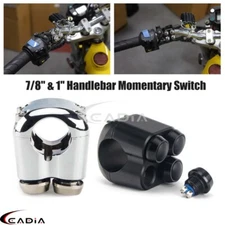 7/8" or 1" Handlebar Control Switch Momentary Start Button For Chopper Bobber