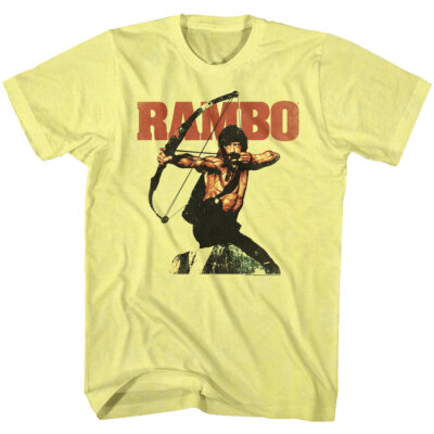 John Rambo First Blood T-Shirt Rambow Design Stallone Official Yellow Heather