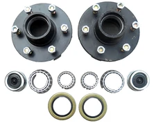 2- Trailer Hubs Convert Mobile Home with Bearings 6000# 6 Lug 6x5.5 Idler Axle