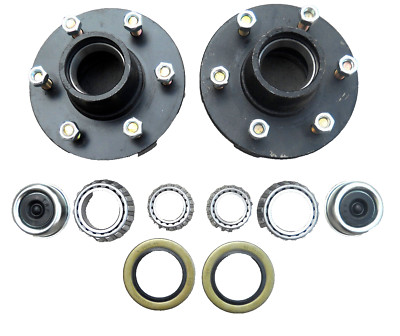 2- Trailer Hubs Convert Mobile Home with Bearings 6000# 6 Lug 6x5.5 Idler Axle
