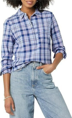 NEW SIZE M Goodthreads Women's Washed Cotton Long Sleeve BUTTON DOWN SHIRT