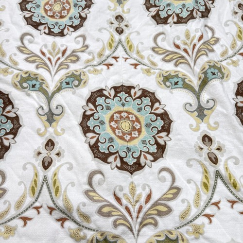 peacock alley duvet queen 100% cotton blue beige floral lotus usa zip - Picture 5 of 13