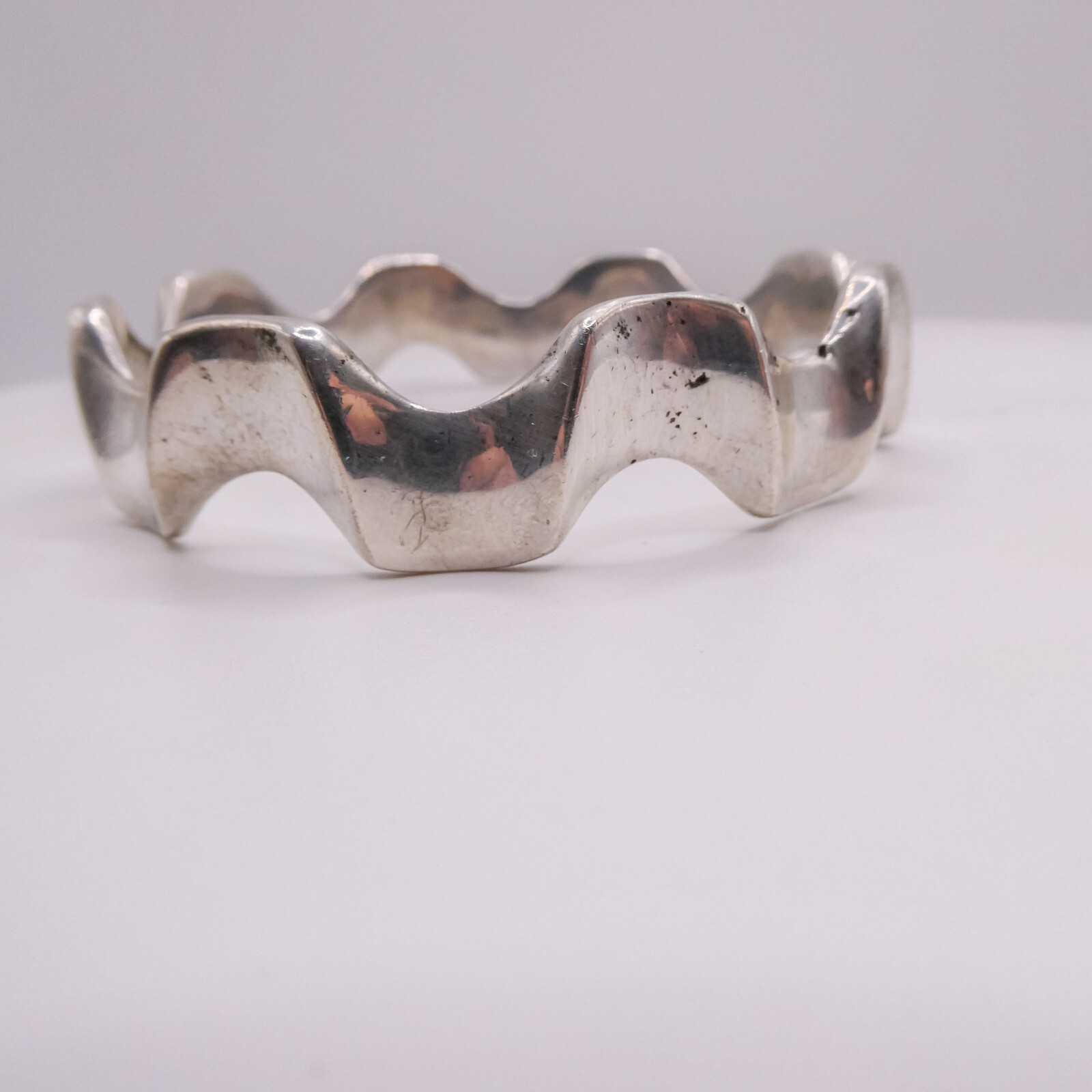 Solid Sterling Silver 925 Egyptian Wave Modernist… - image 7