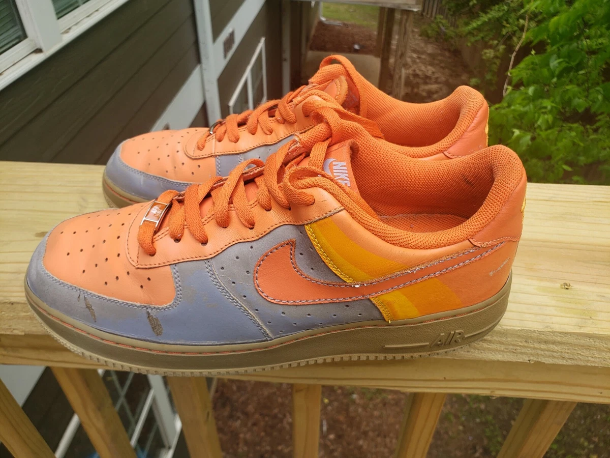 Nike Air Force 1 AF-1 82 Orange Blue Tennis Shoes