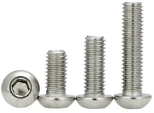 20Pcs 1/4-20 Stainless Steel Allen Hex Drive Button Head Socket Cap Bolts Screws
