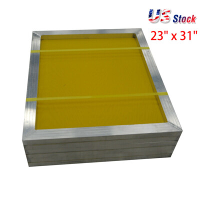 US Stock 6pcs 23'' x 31'' Silk Screen Aluminum Frame 230 Mesh Yellow (1''x 1.5'')