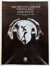 STYX~CRYSTAL BALL~1976 ALBUM PROMO~VTG PRINT AD ADVERT POSTER PINUP~MADEMOISELLE