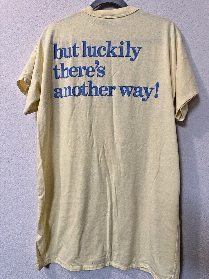 Camiseta Garfield Vintage Años 70 Talla Única Amarillo Puntada Única Camisón Doble Cara Foto 2 de 4