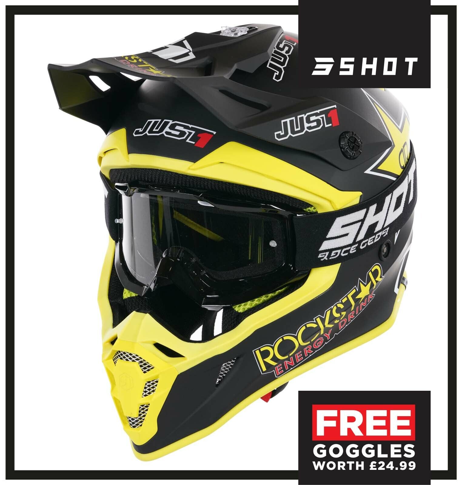 Solo 1 J38 Lama Casco Motocross Enduro Mx Rockstar Energy ** Occhiali Gratuita **