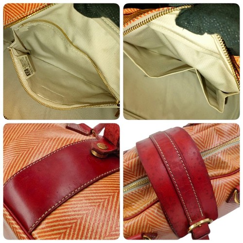 Vivienne Westwood Women's Tote Hand Boston Bag Vintage Orange Red Leather Ladies - Picture 7 of 10