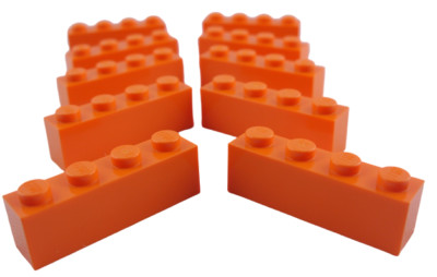 Lego 10 Stück Stein 1x4 in orange Steine (3010) Baustein Basics City Neu