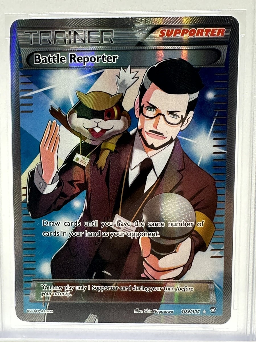 battle reporter pokemon card 2014 Pokémon XY Battle Reporter 109/111 Furious Fist NM-MT PSA 8