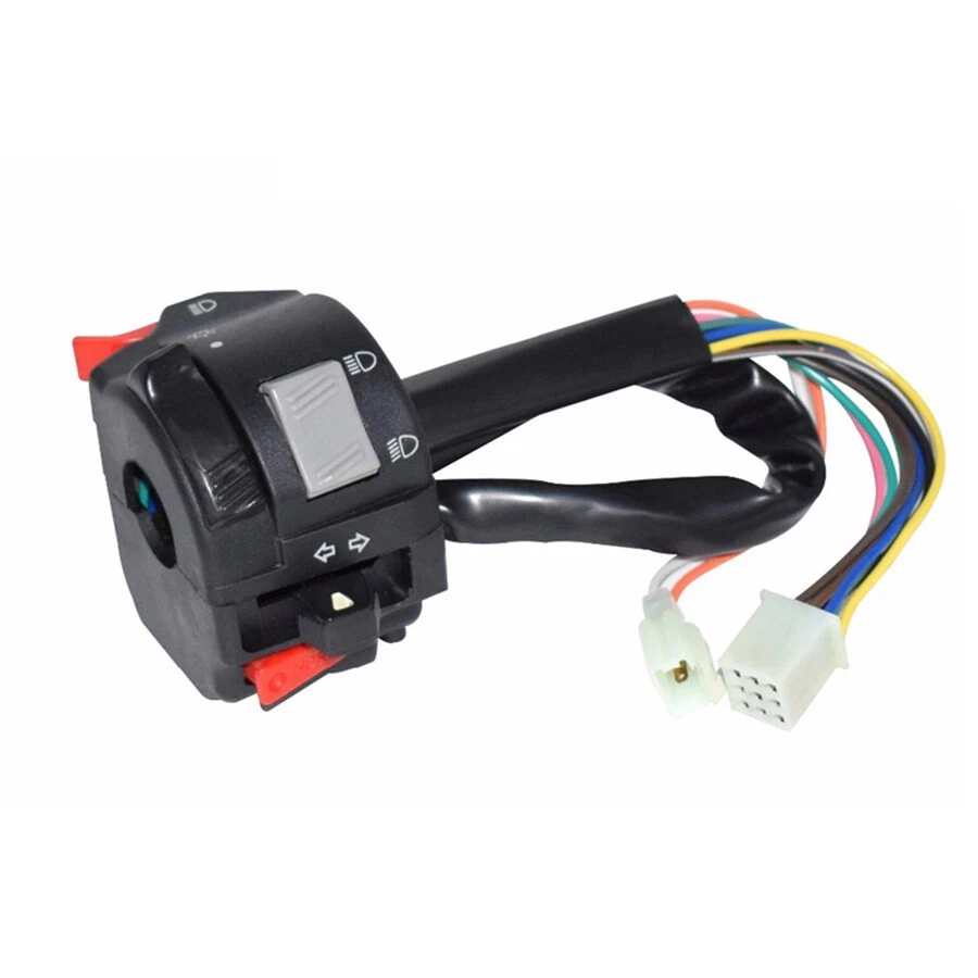 1PC 7/8" Motorcycle Handlebar Switch Headlight Turn Signal Horn ON OFF Control - Imagem 2 de 4
