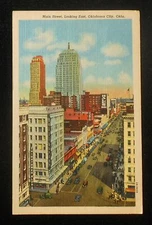 1955 Main Street looking East Old Cars Oklahoma City OK Oklahoma Co Postcard