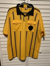 EPIC SPORTS Soccer Shirt Men’s XL Yellow and Black Referee Short Sleeve VGUC