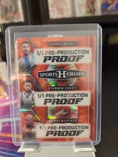 1/1 LEAF PRE-PRODUCTION PROOF LIONEL MESSI, STPEHEN CURRY , FLOYD MAYWEATHER 