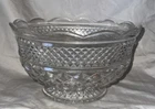 Vintage Anchor Hocking Clear Glass Wexford Footed Fruit Bowl W 10” X H 6”