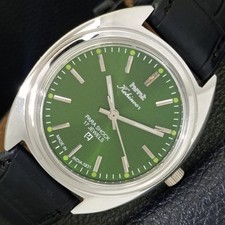 INDIAN VINTAGE HMT KOHINOOR HAND-WINDING MENS GREEN COLOR DIAL WATCH a440999-1