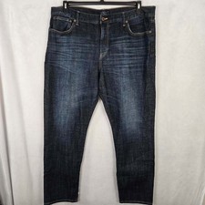 Lucky Brand 329 Classic Straight Dark Wash Denim Jeans Mens W42 L34 Stretch