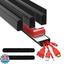J Channel Cable Raceway Kit - Computer Desk Cable Management System - 4x16''