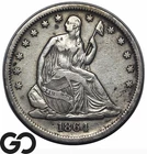 1864-S Seated Liberty Half Dollar, Key Date, Low Mintage, VF Bids: 490, XF 725