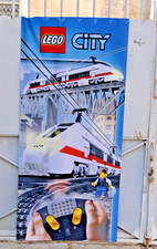 LEGO City train . Grande bannière neuve. 200 cm x 90 cm-