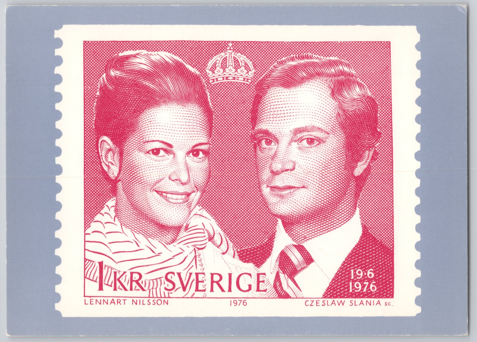 Sweden, King Carl XVI Gustaf & Silvia wedding souvenir sheet, Chrome 1976