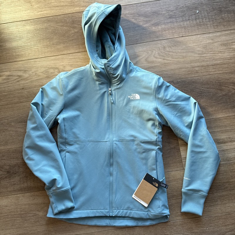The North Face Women Shelbe Raschel Fleece Hooded Jacket Algae Blue XS