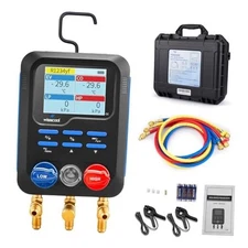 Digital Minifold Gauges HVAC, R22,R134A,R410,R502,R1234yf Vacuum Pressure 3 