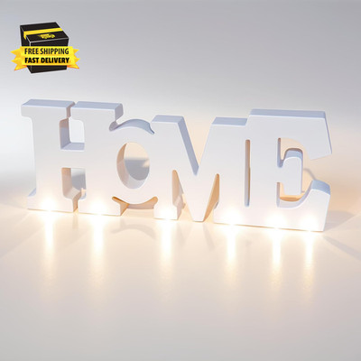 Wooden Blocks Wall and Table Top Decor: Freestanding Letter HOME Sign for Living