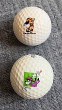 Two Walt Disney Character Logo Golf Balls, Mickey Mouse, Goofy