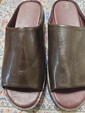 New Women Sandals Wedge Slipper Peep Toe Slide BROWN Platform Heel Size 39