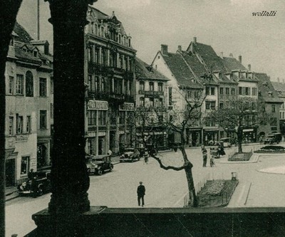 superrar Moulhouse Mühlhausen Elsaß Automobile Geschäfte am Rathausplatz um 1930