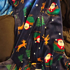 Carter's Child of Mine 4T Fleece Footed One Piece Zip Pajamas Santa Reindeer
