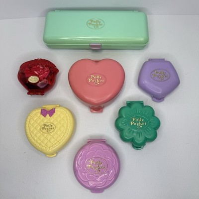 Vintage 1990-1996 Bluebird Polly Pocket Lot Of 7 Compacts Cases No Figures