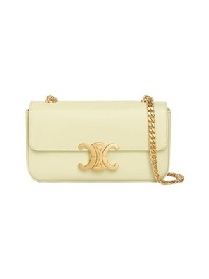 NWT CELINE 115203BF4 CHAIN SHOULDER BAG CLAUDE ALMOND GREEN CALFSKIN MSRP $2,950