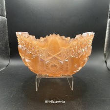 L.e SMITH Comet In The Stars Bowl Sawtooth Pinwheel Opaque Peach Marigold 7.5"