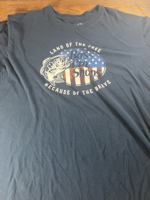 #ad #ad Bass Pro Shops XXXL Blue T Shirt Land of the Free Because of the Brave Made USA $11.19