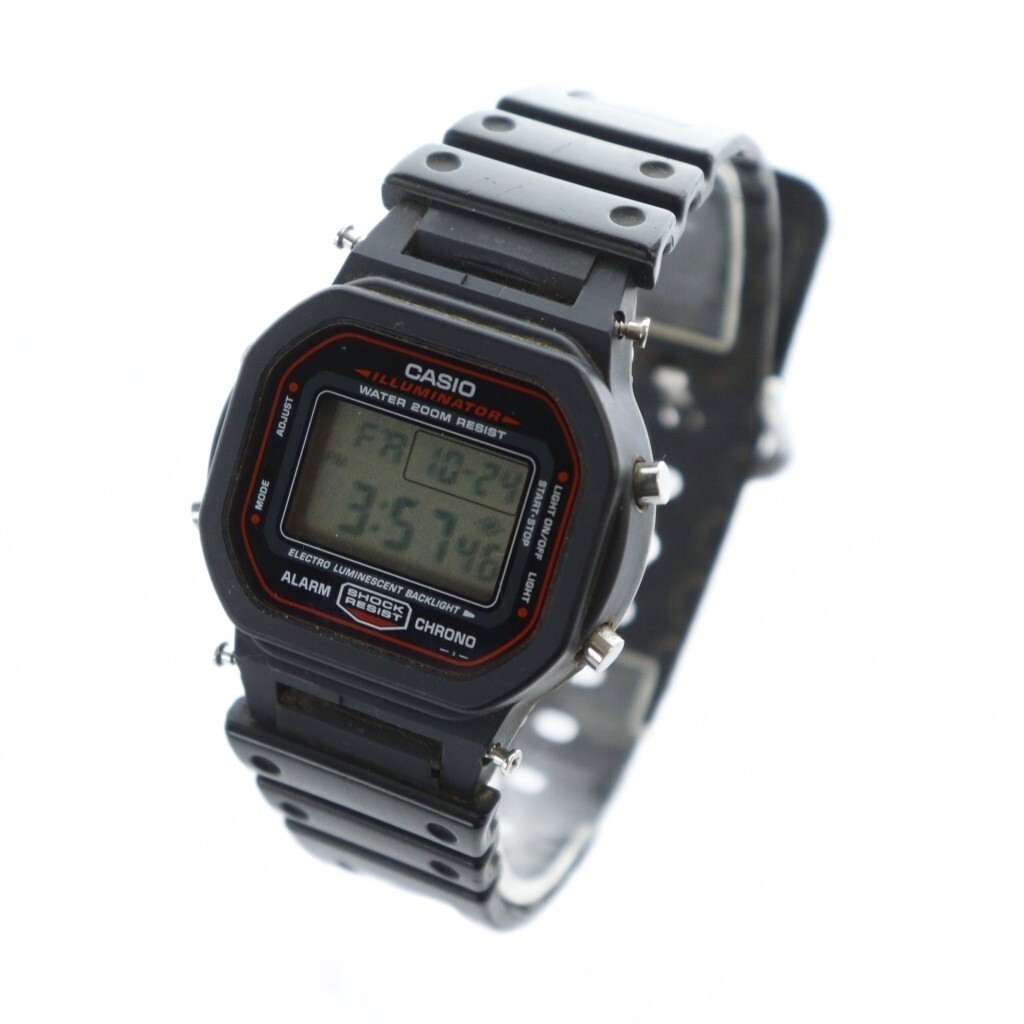 Casio G SHOCK DW 5600E Wristwatch Digital Logo with Calendar Quartz Black GY18 M