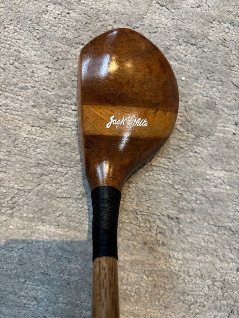 Nice! Jack White Driver brass fancy face insert hickory shaft golf club