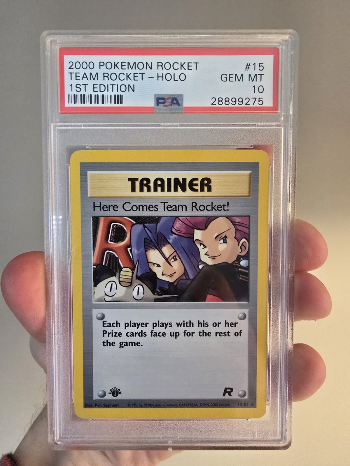 PSA 10 Pokemon TCG Here Comes Team Rocket 1st Edition Holo Rare 15/82 Vintage