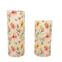 2Er Set Deko Lichter Stimmungslampen Blumenzeit 15 + 20Cm Weiß Rosa Formano