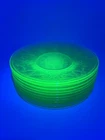 Set of (10) Vintage Anchor Hocking Green Uranium Glass Plates, 6.25”
