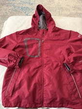 DRI Duck Pack Polyester Water Resistant Rain Jacket Men’s Large Proof RED EB1