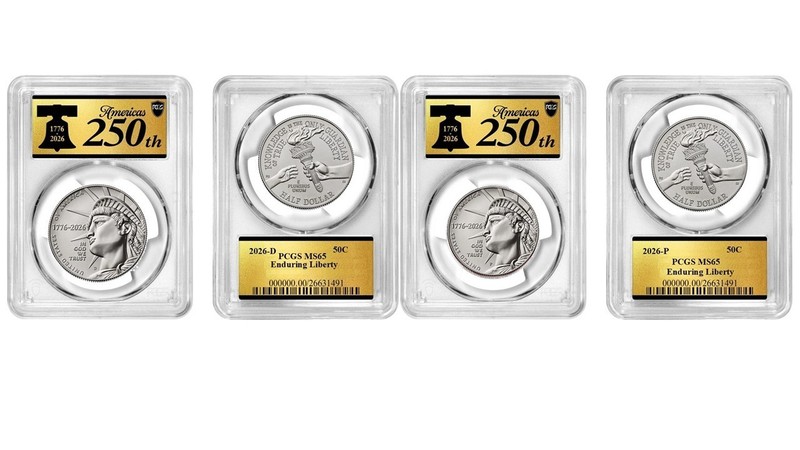 2026 P & D Enduring Liberty Half Dollar Set 2 Coins PCGS MS 65