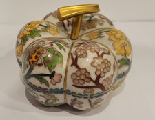 Vintage  Emaille Cloisonne Dose, Apfel, Massiv China, D86.9