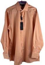 Tommy Hilfiger Men's Dress Shirt 15.5 32/33 Regular Fit Orange Long Sleeve
