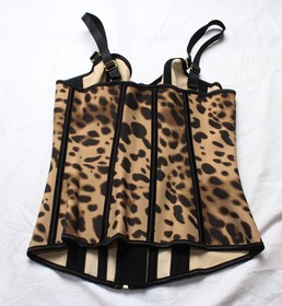 Shapshe Women's Fajas Colombianas Zip Up Corset Top AC2 Leopard Print Medium 