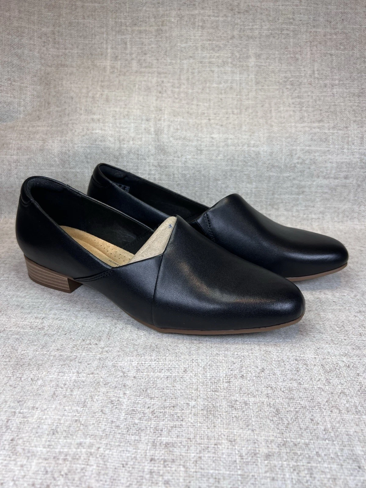 Mocassini donna Clarks MAI INDOSSATI Juliet Palm slip on taglia 11 W pelle nera