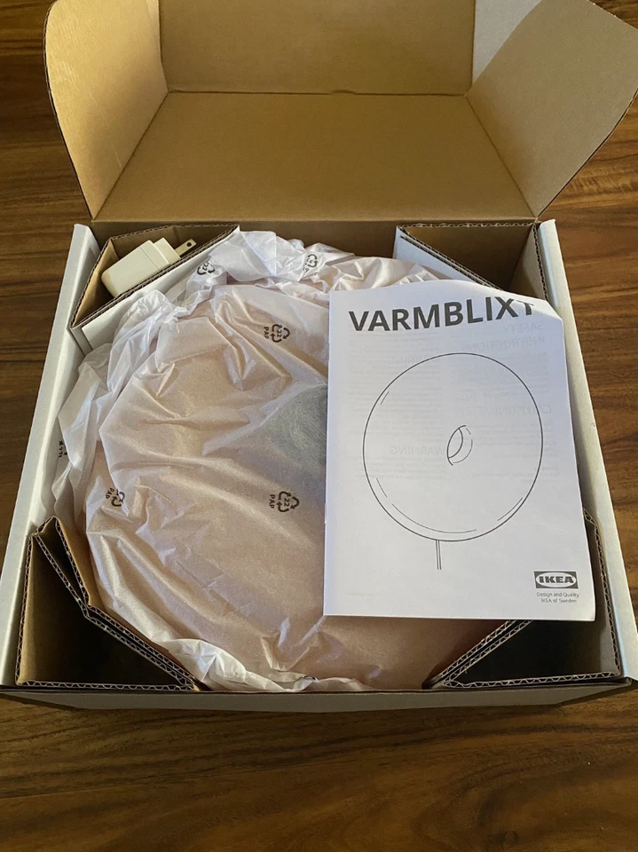 IKEA VARMBLIXT LED Lámpara de Mesa/Pared Donut Vidrio Naranja/Redonda 12" 905.251.50 - NUEVA Foto 2 de 4